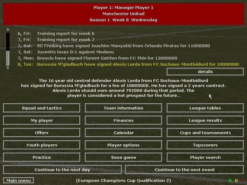 Match scene from Championship Soccer